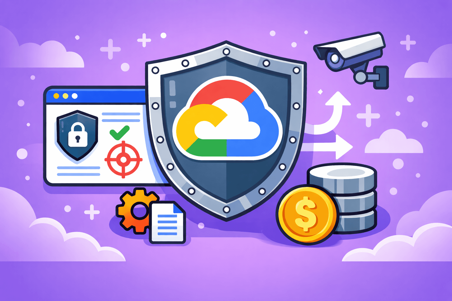 Google Cloud Armor architecture with features and pricing overview.