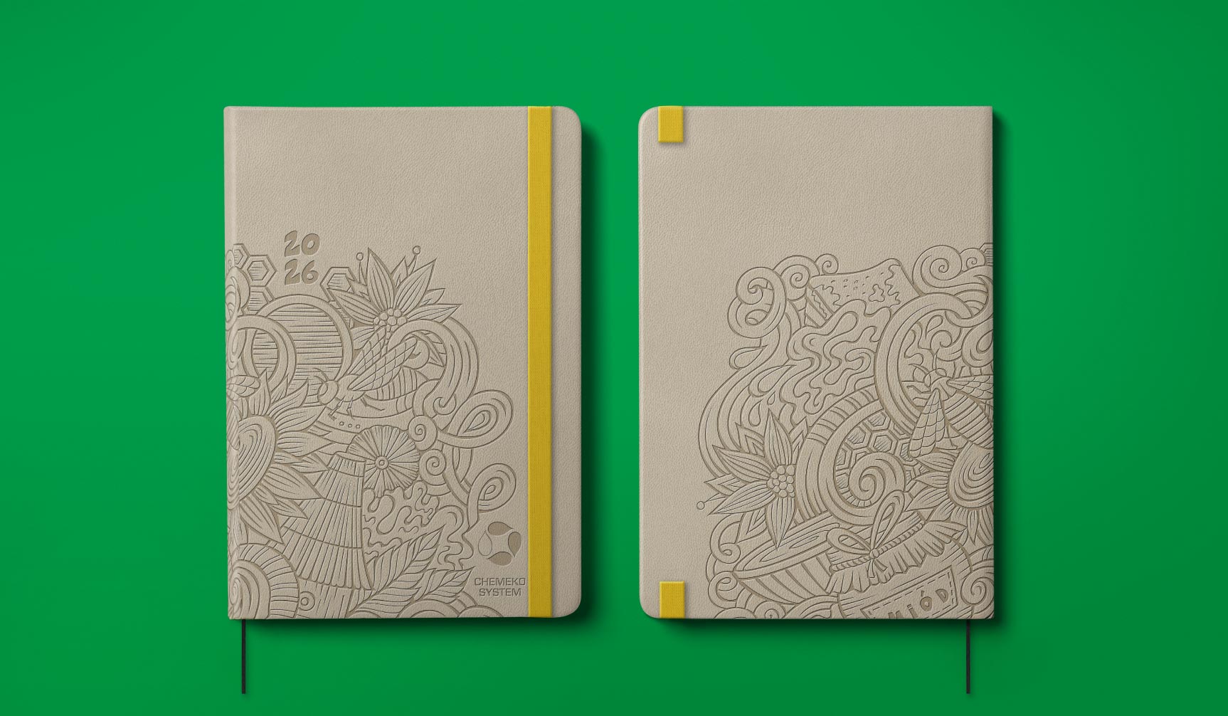 Projekt ekologicznej okładki kalendarza przygotowany dla marki Chemeko-System