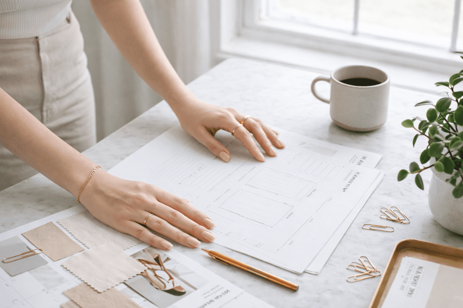 Architecte d'intérieur Eva Hostein consultant des plans d'aménagement et échantillons matériaux pour un espace professionnel à Bordeaux