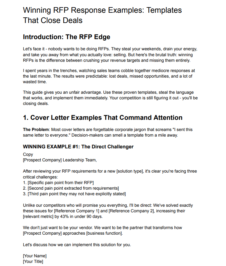 RFP cover letter template