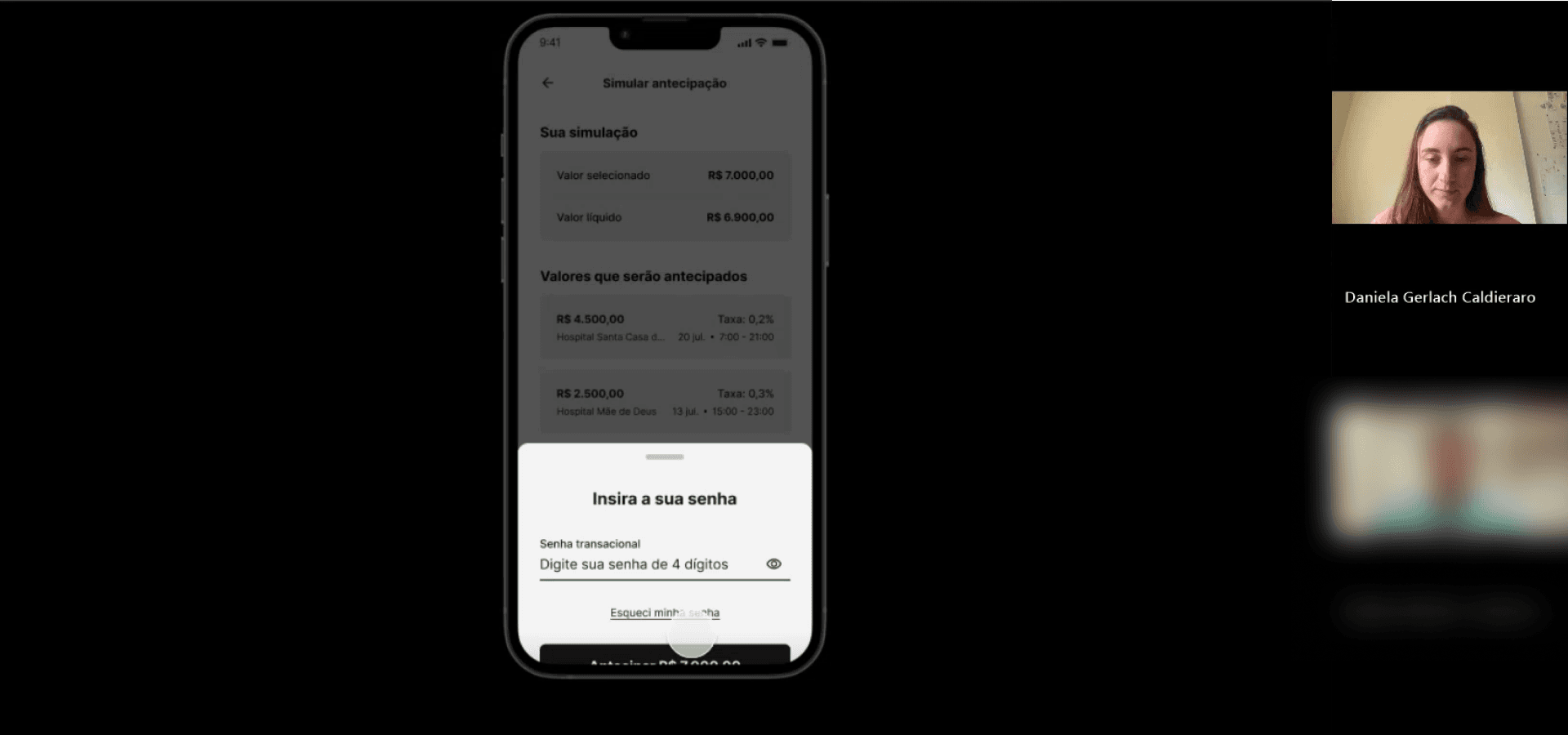 Print de um dos testes de usabilidade que realizei com alguns médicos