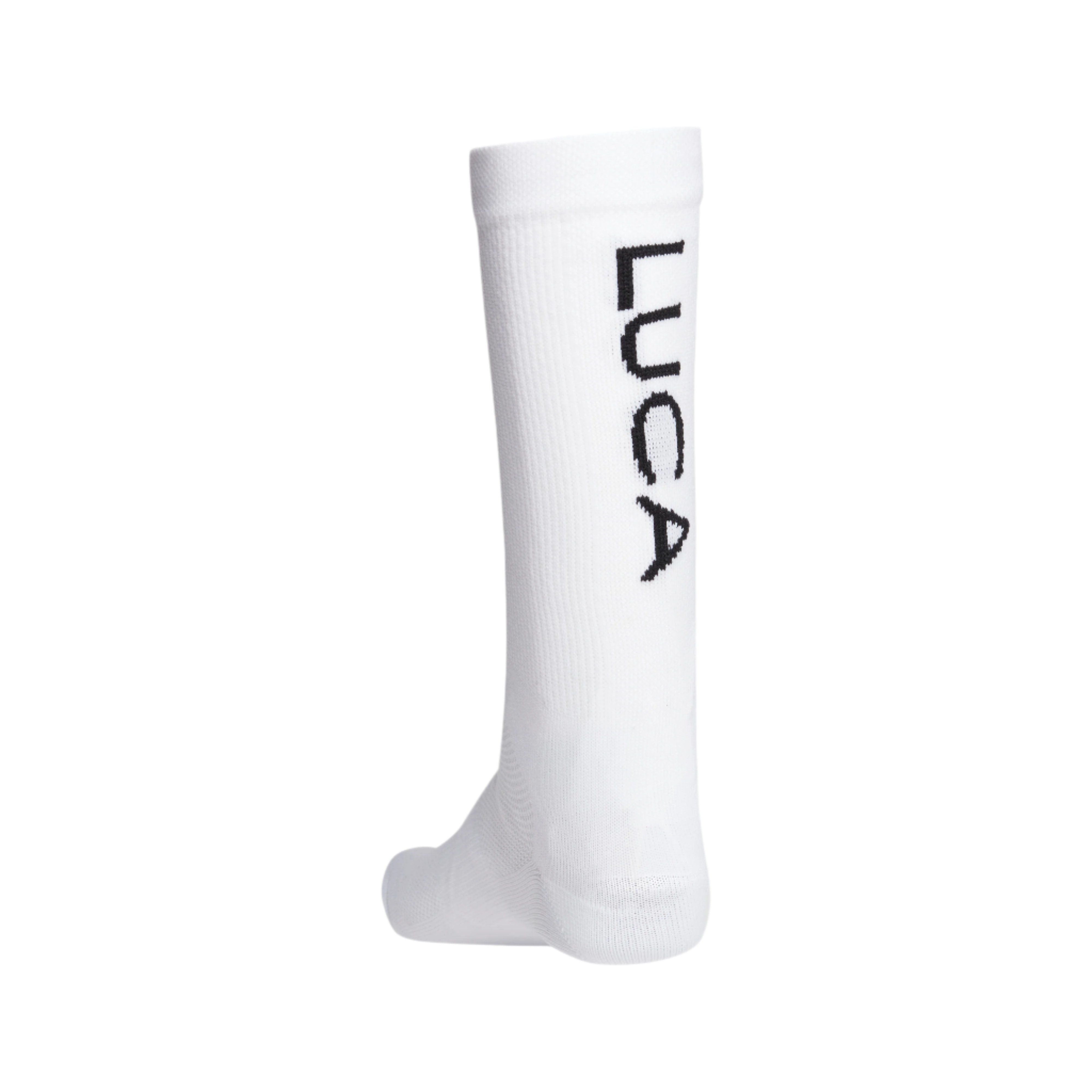 White-sock-with-the-name-LUCA- printed-vertically
