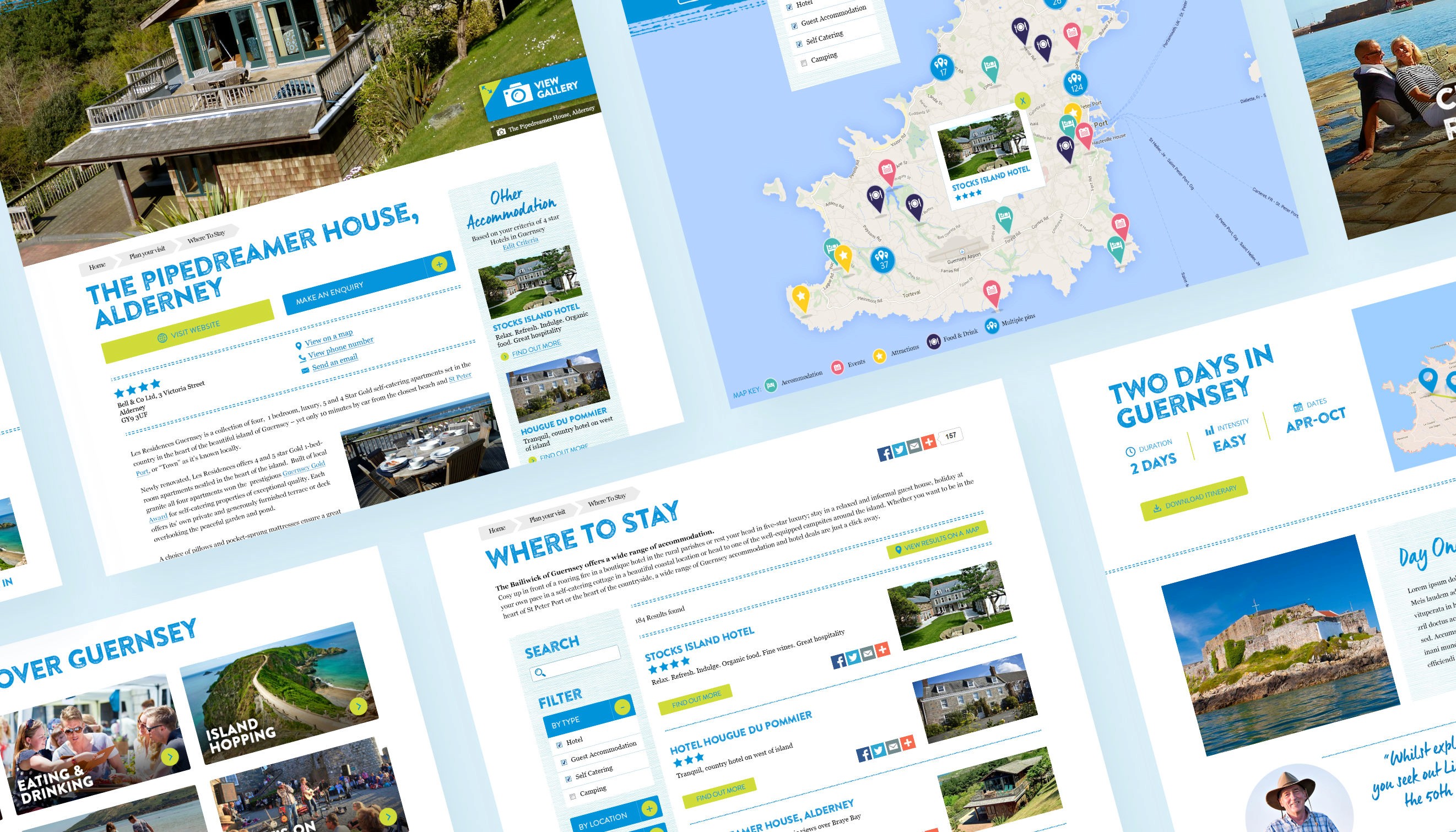 collage of Visit Guernsey template designs