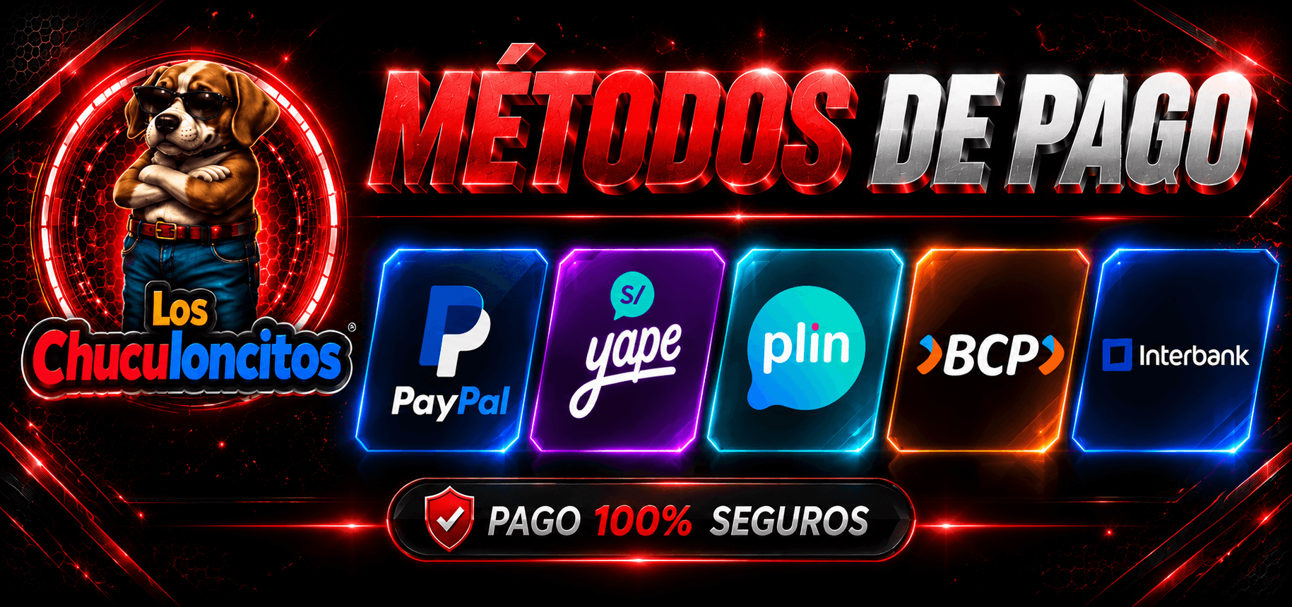 Métodos de pago PayPal Yape Plin BCP Interbank