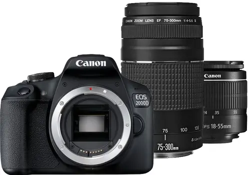 Canon 2000d met 18-55mm 75-300mm