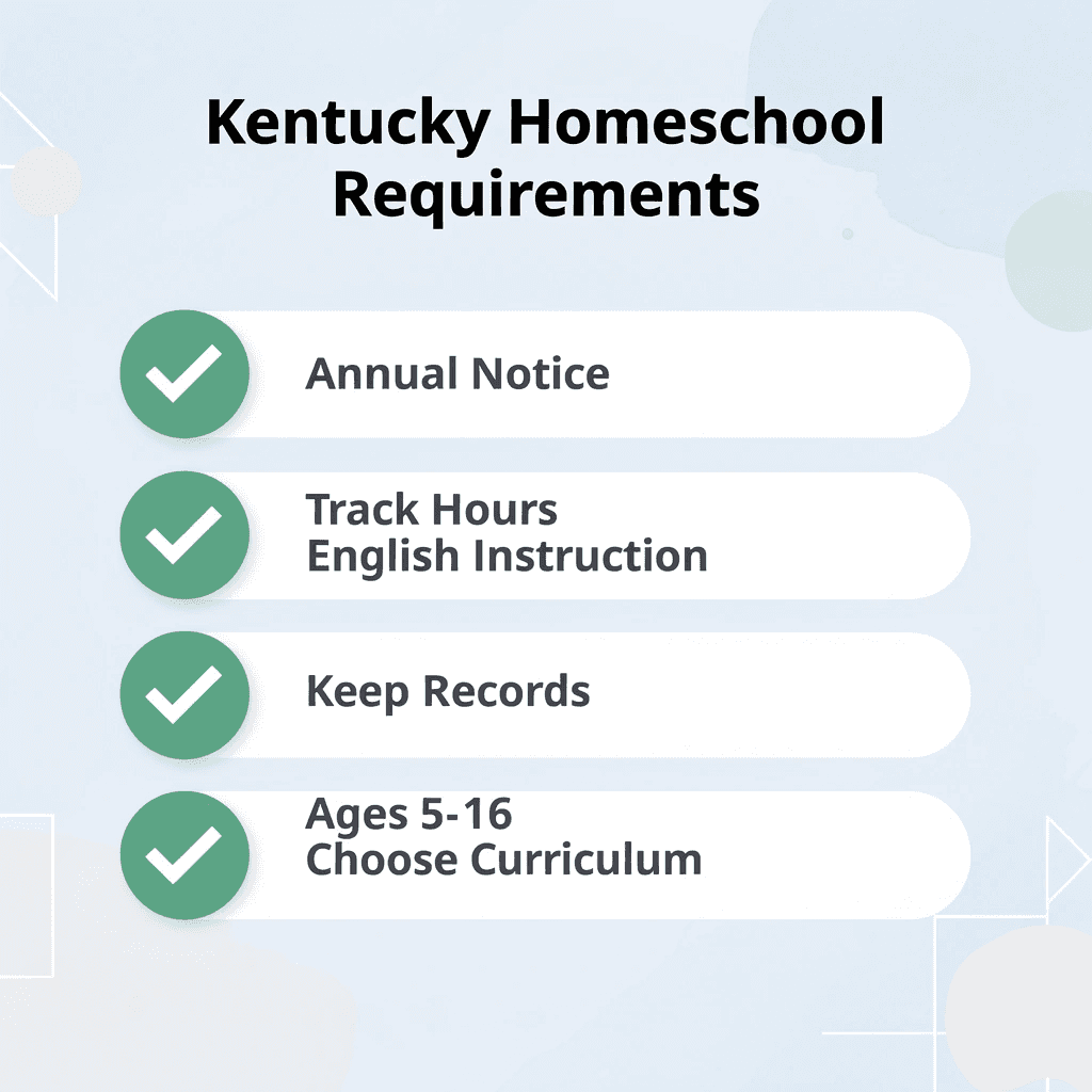 Checklist of Kentucky homeschool legal requirements