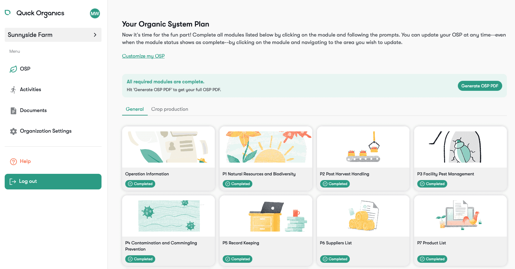 Quick Organics Certification Assistant
