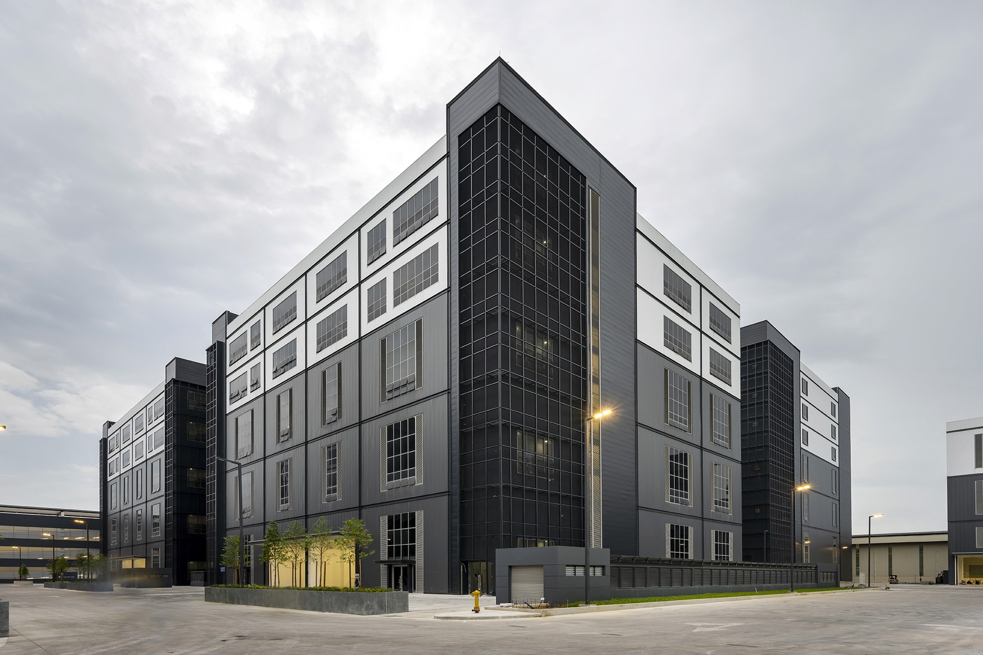 Exterior view of Hap Seng Industrial Hub project by Asima Architects