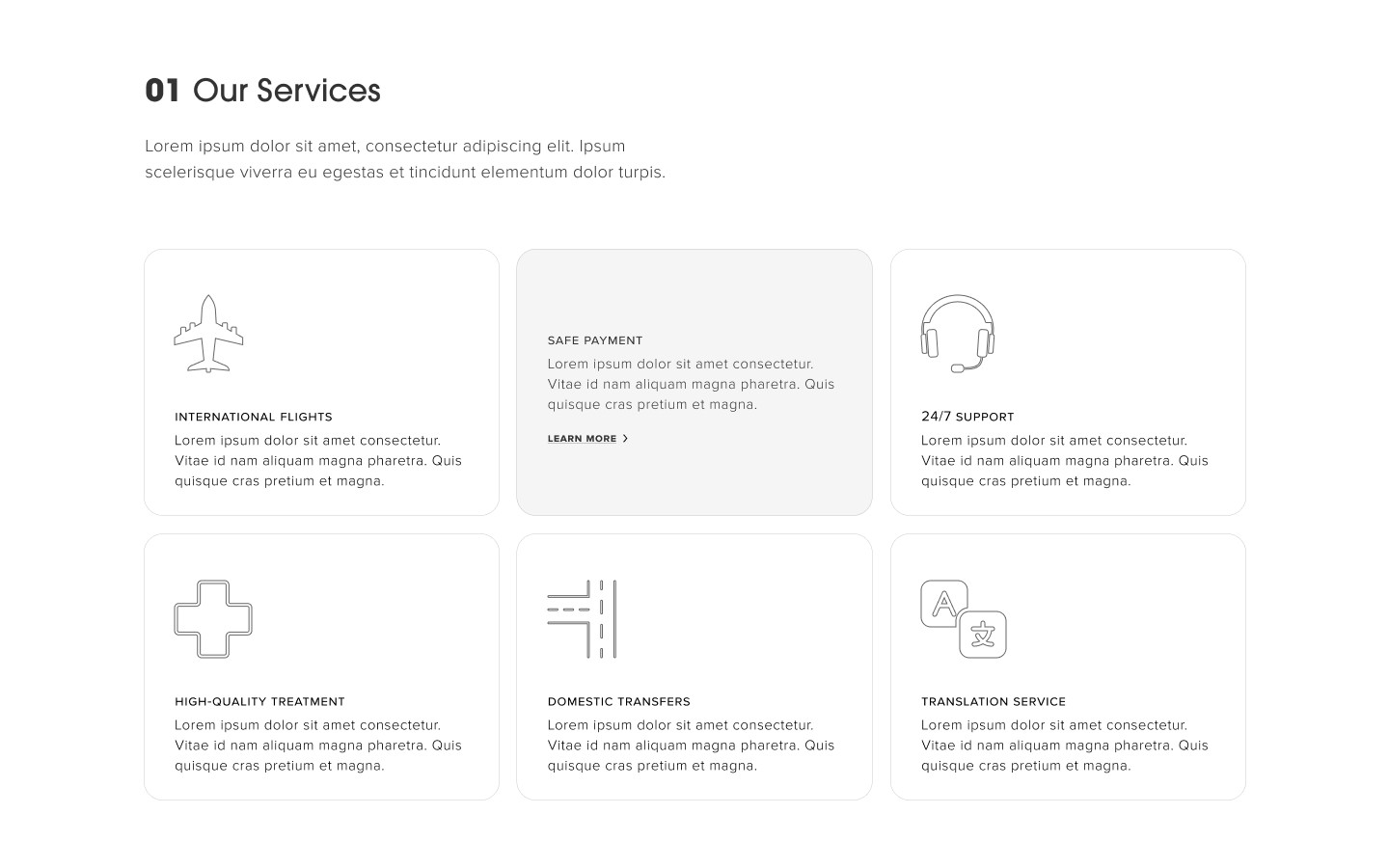 services section of a website