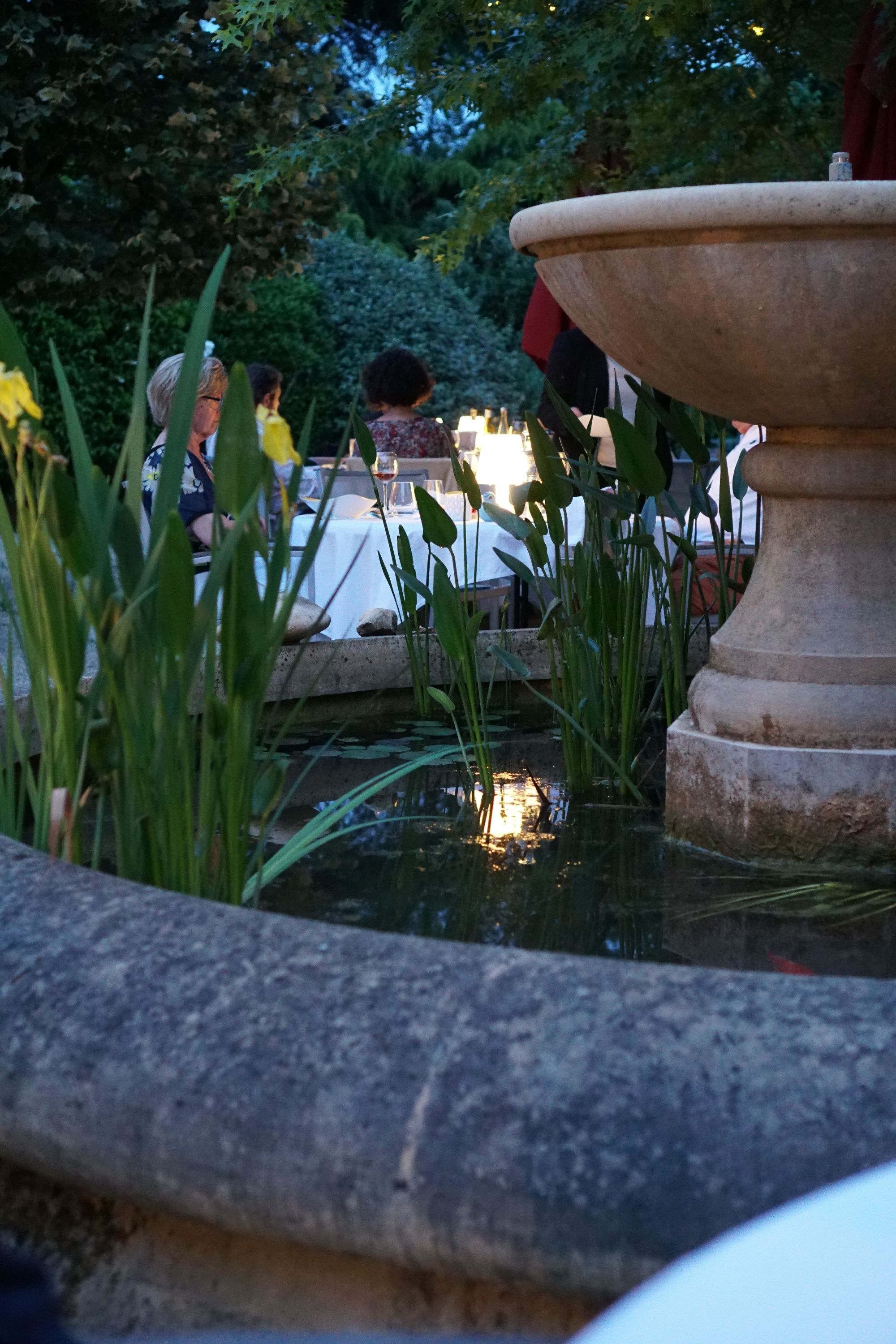 The restaurant at dusk