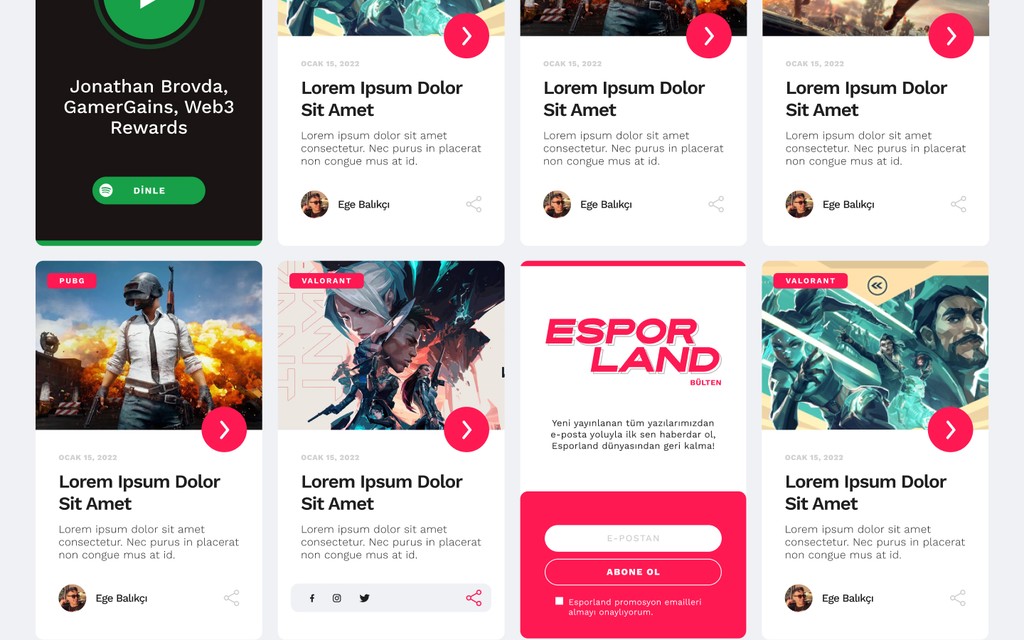 news section of Esporland's homepage