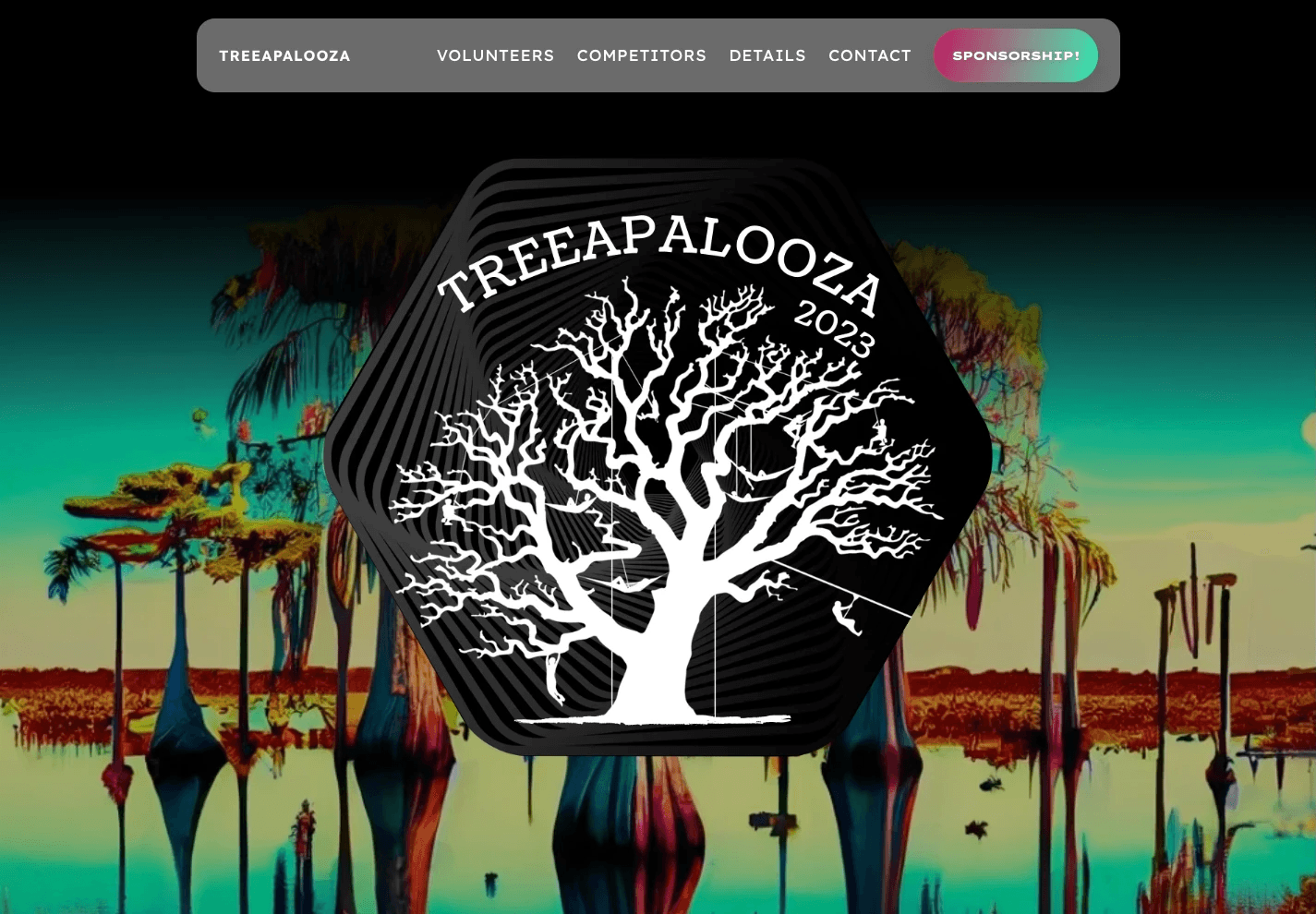 treeapalooza landing page design for event website built on framer