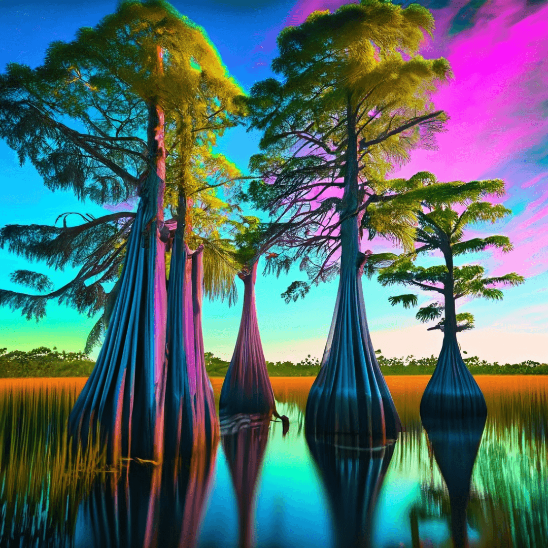 cypress swamp forest ai artwork