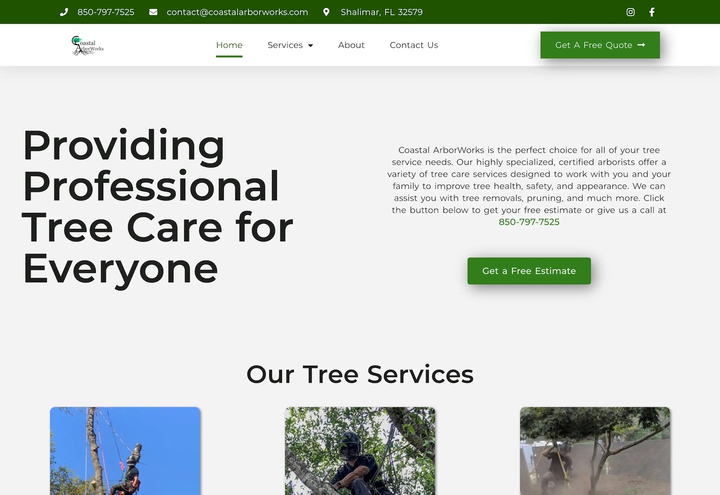 tree care service web designer