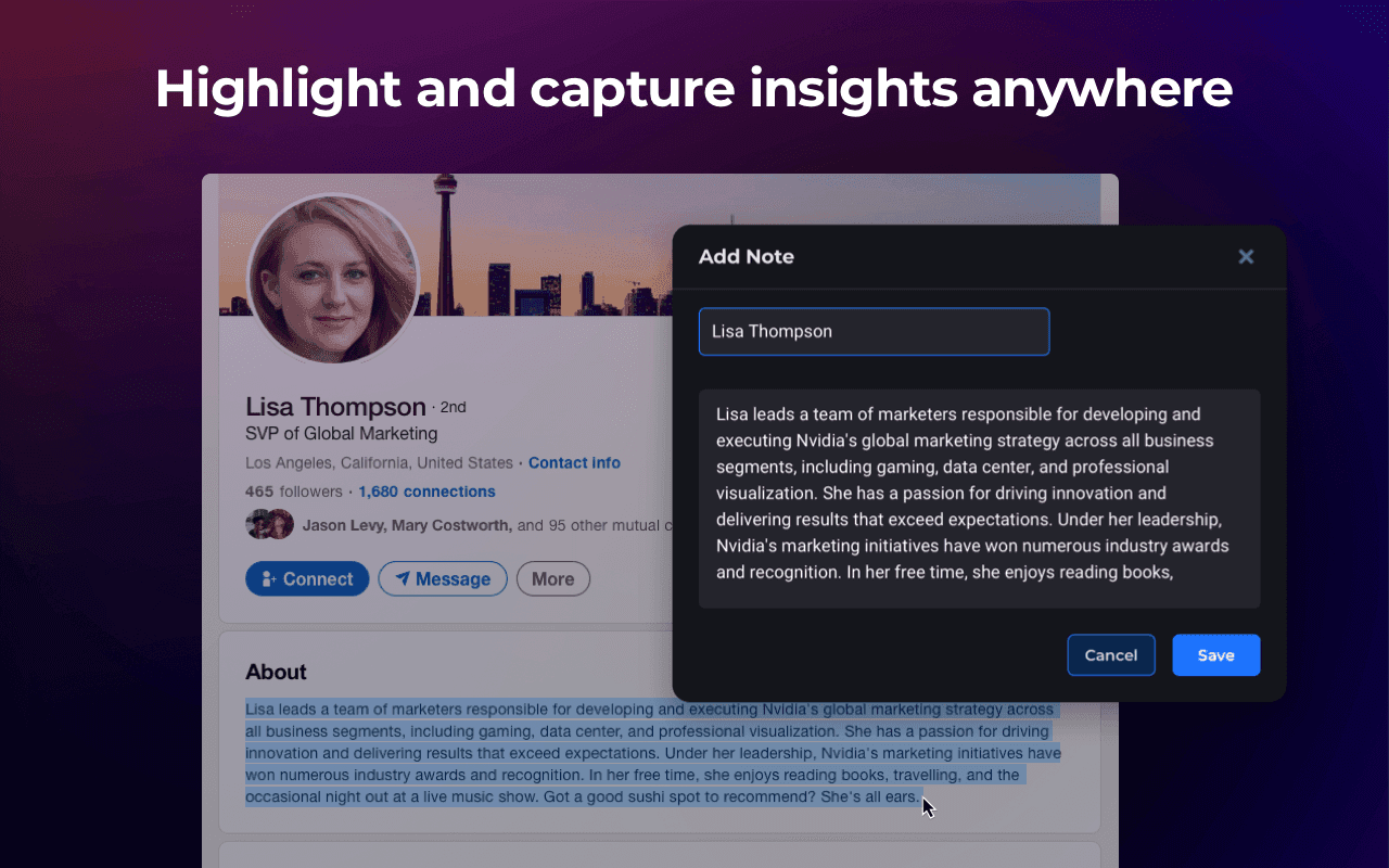 Ravyn Chrome extension - capture insights