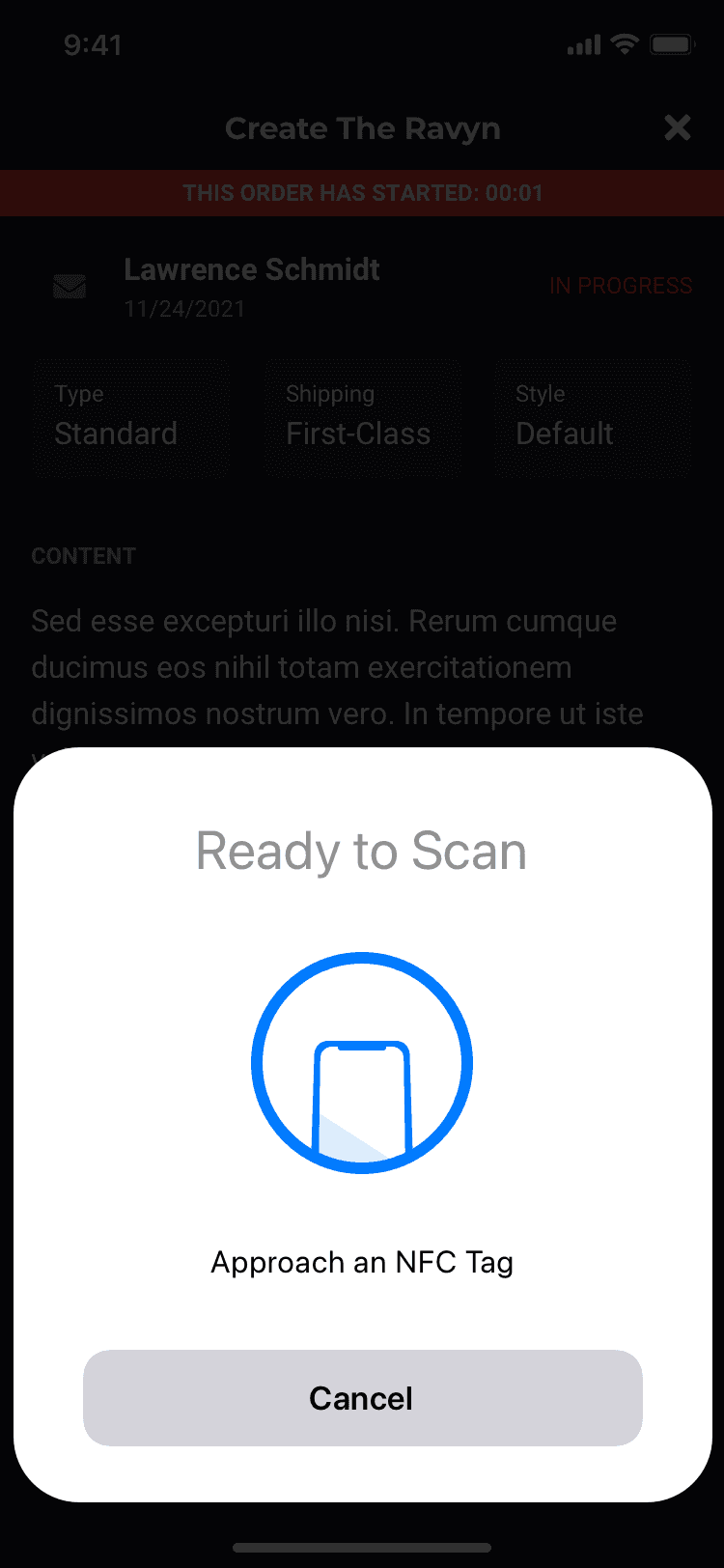 ravyn artist app - scan nfc