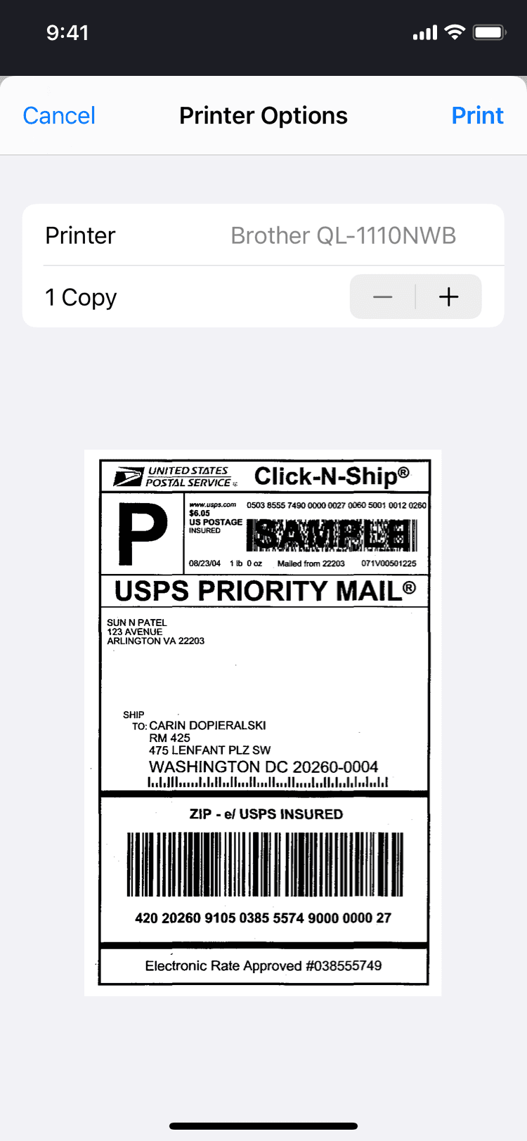 ravyn artist app - print label