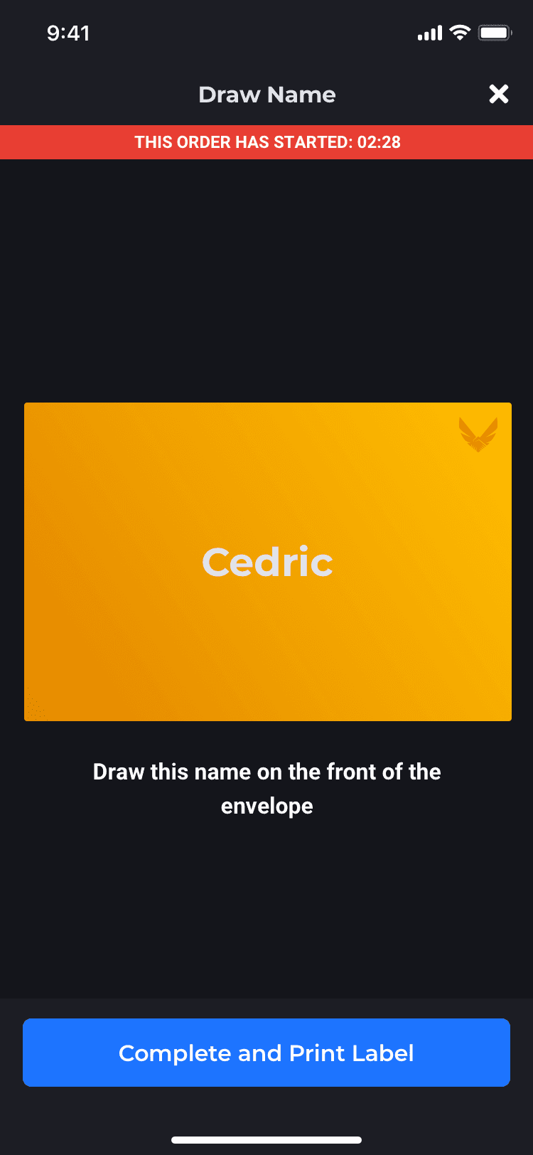 ravyn artist app - write name