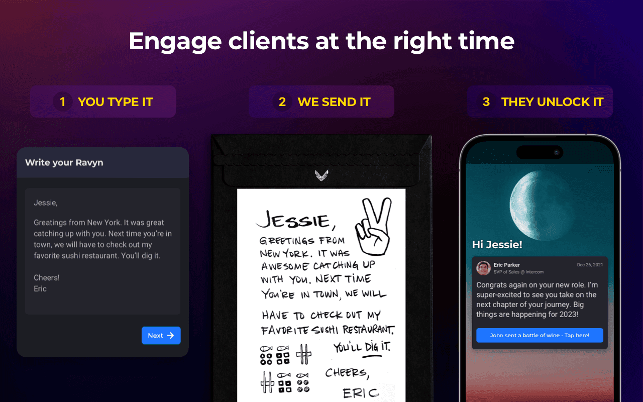 Ravyn Chrome extension - engage clients