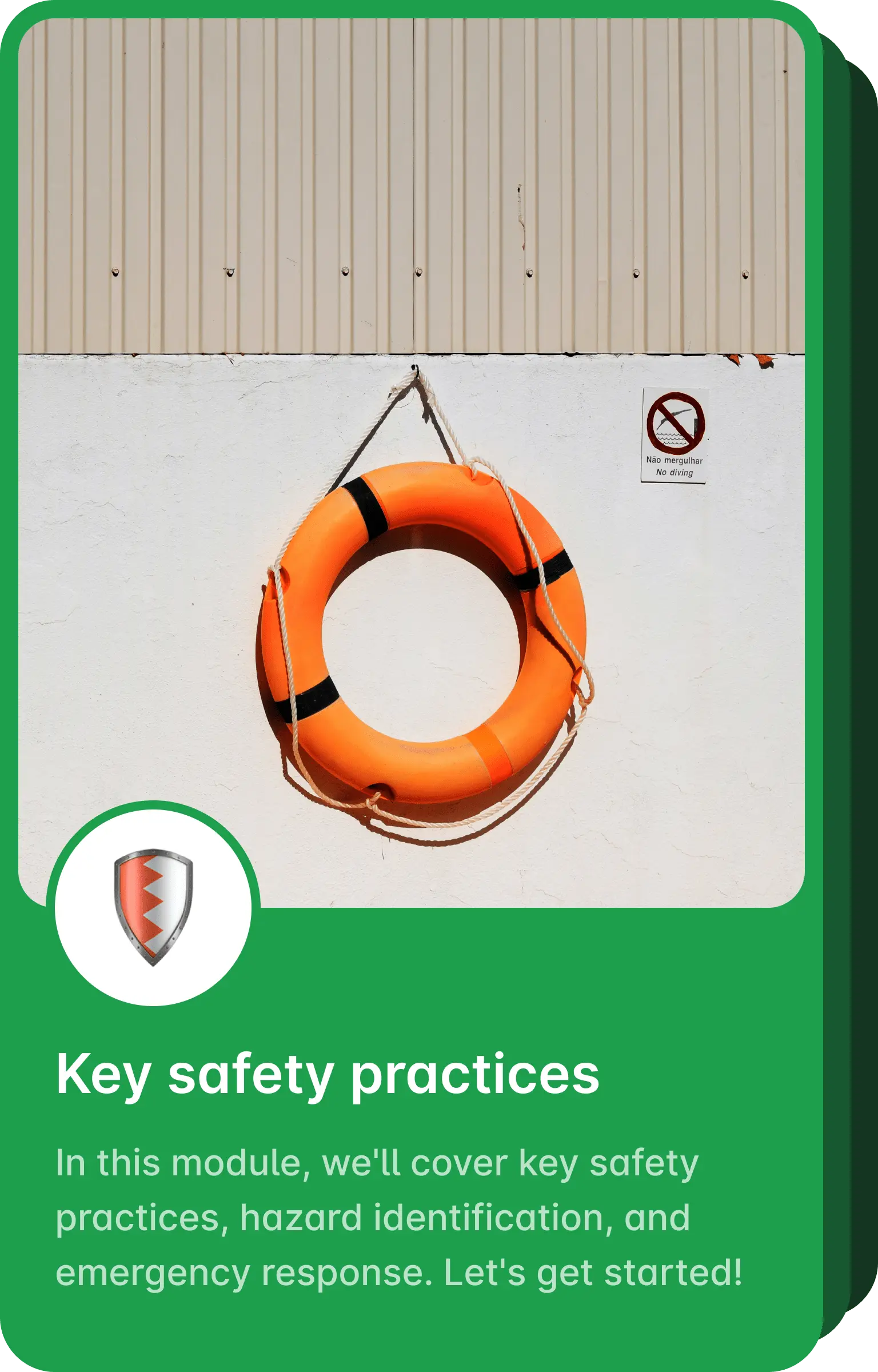 Illustration of a micro training slide outlining key safety practices