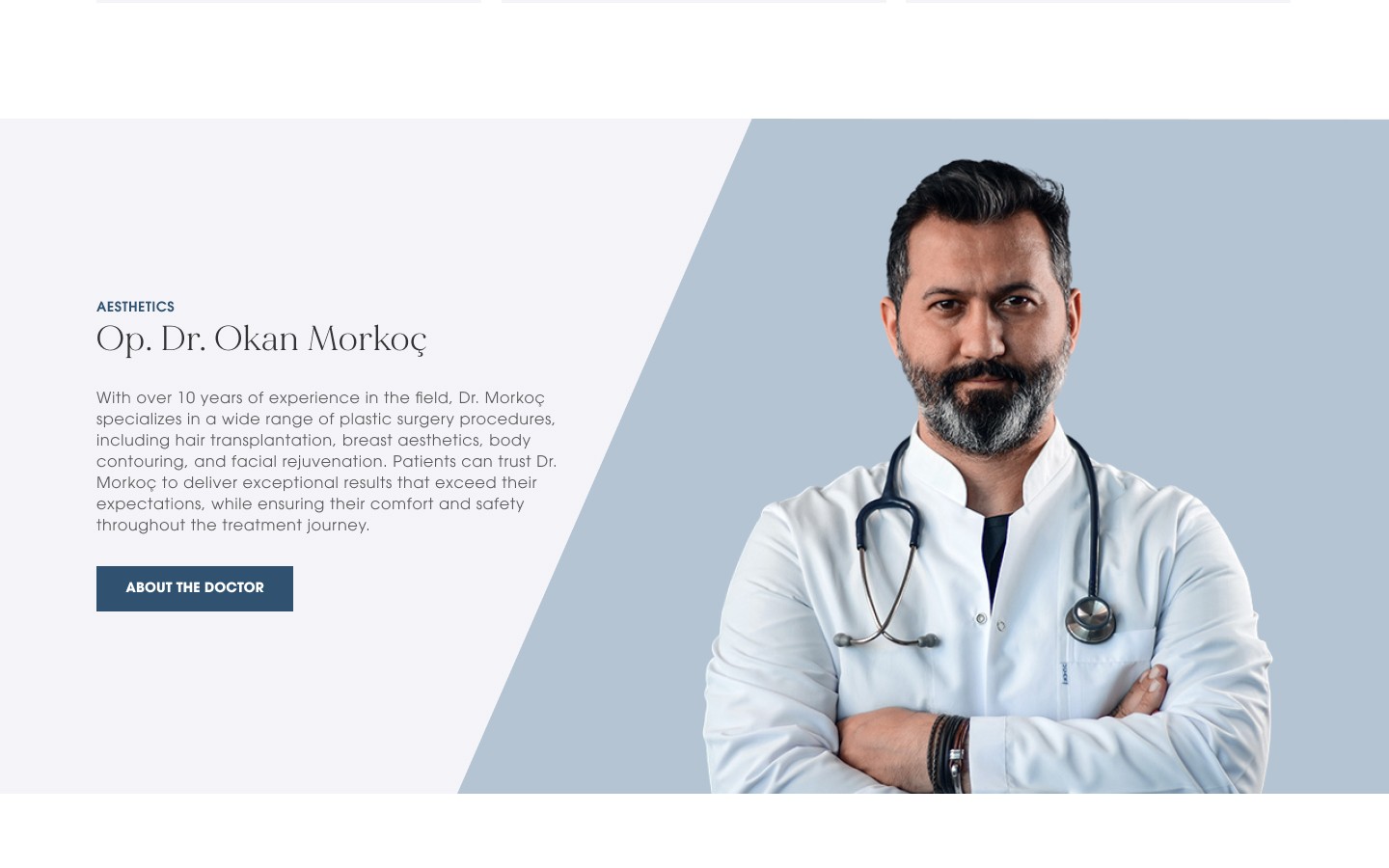 doctor promotion section of a website