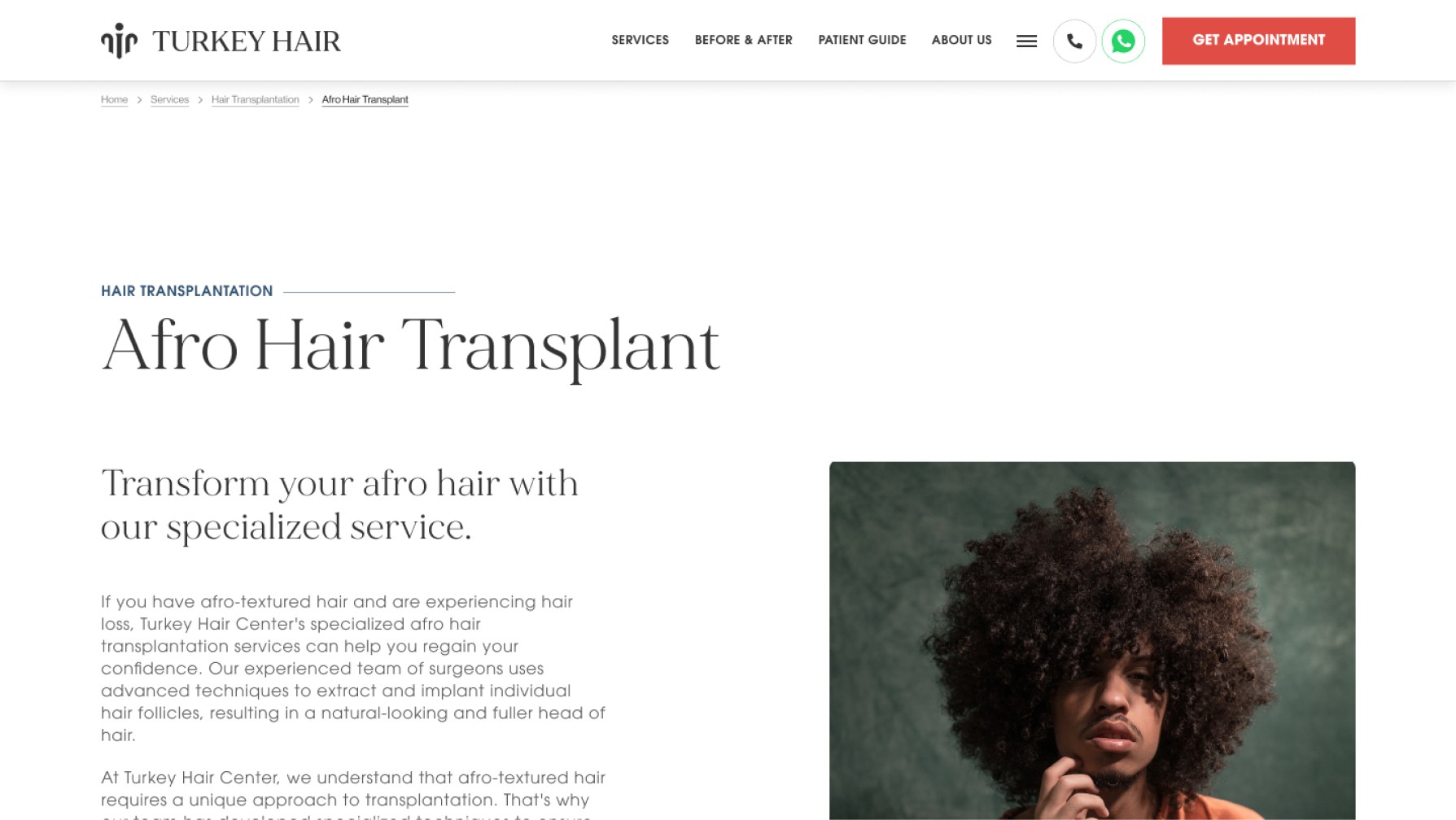 a website page about afto hair transplantation