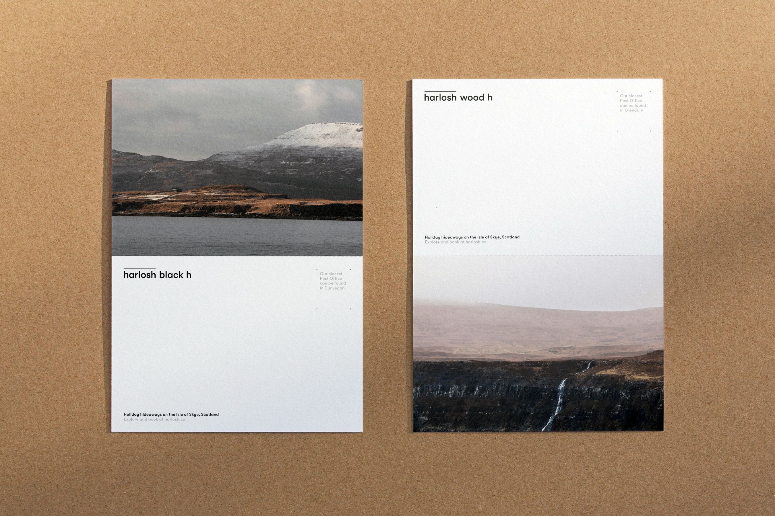 Postcards produced for Harlosh with photography by Richard Gaston