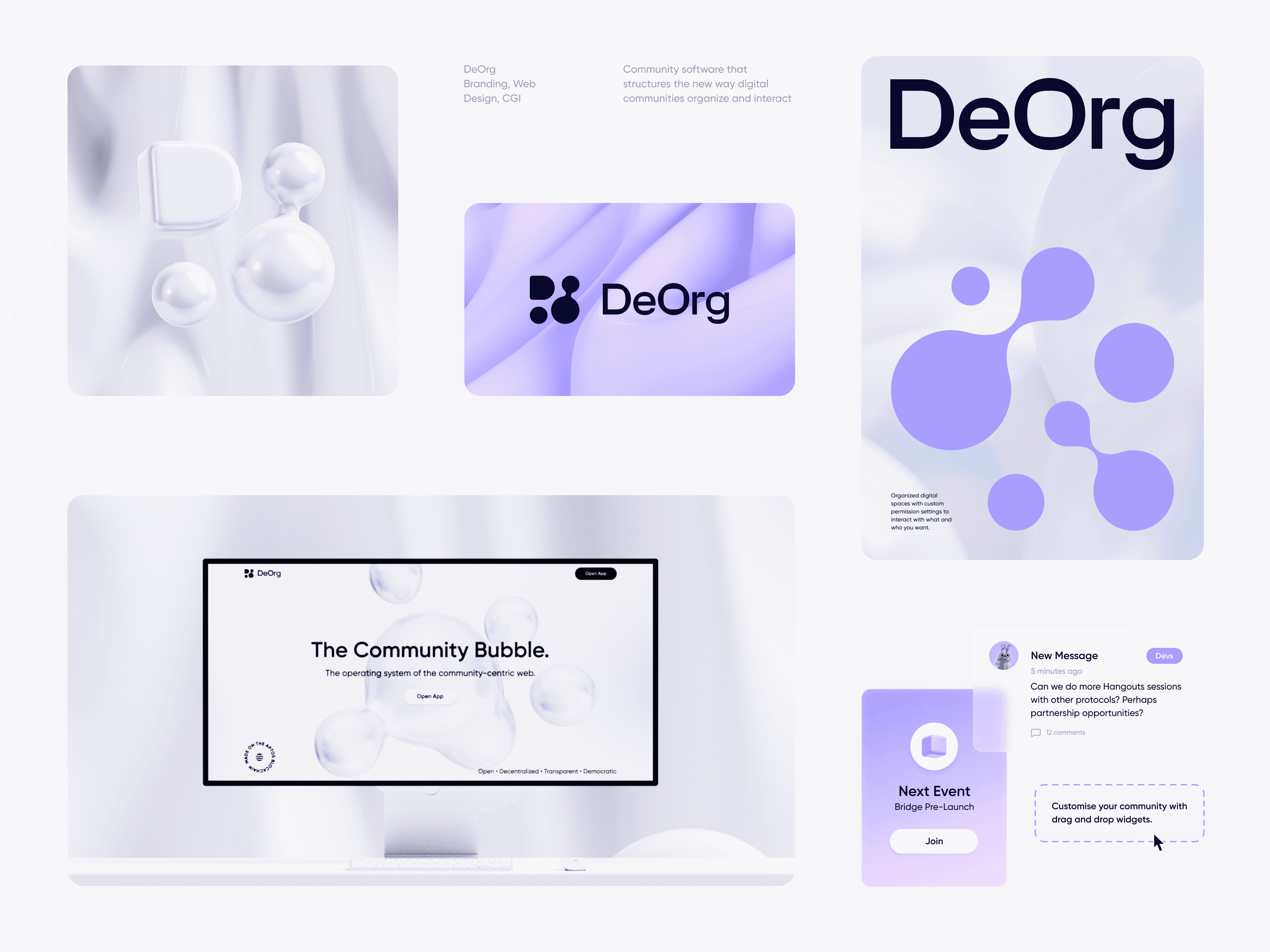 Deorg stylescape - branding, 3D renders and web design