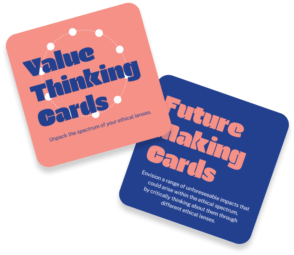 two cards decks - value thinking cards and future making cards