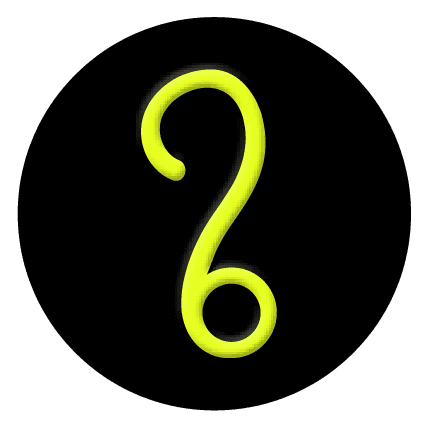 A graphic symbol denoting a question mark.