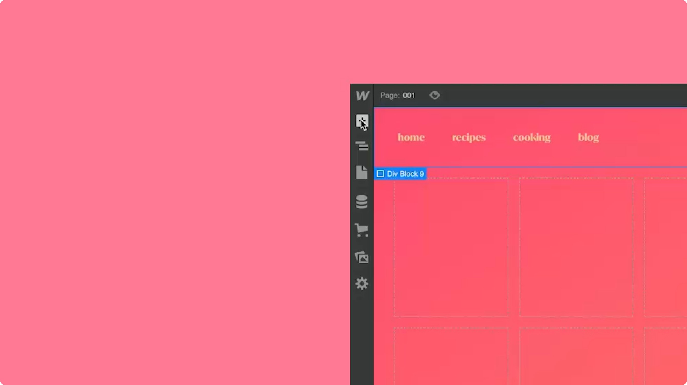 webflow user interface