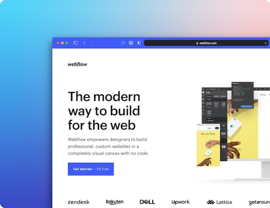 webflow homepage