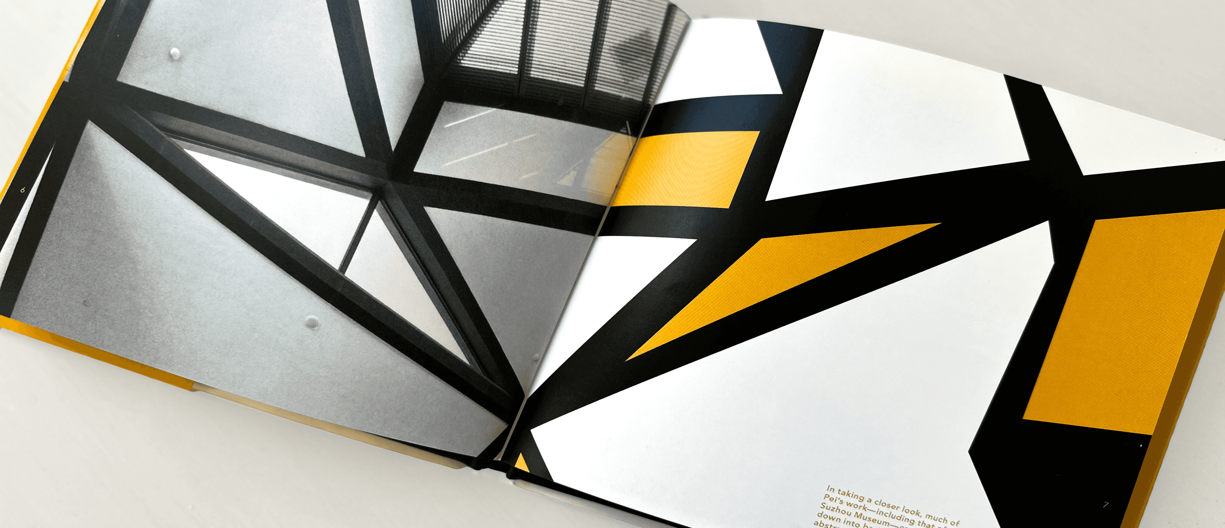 Book spreads with geometric pages