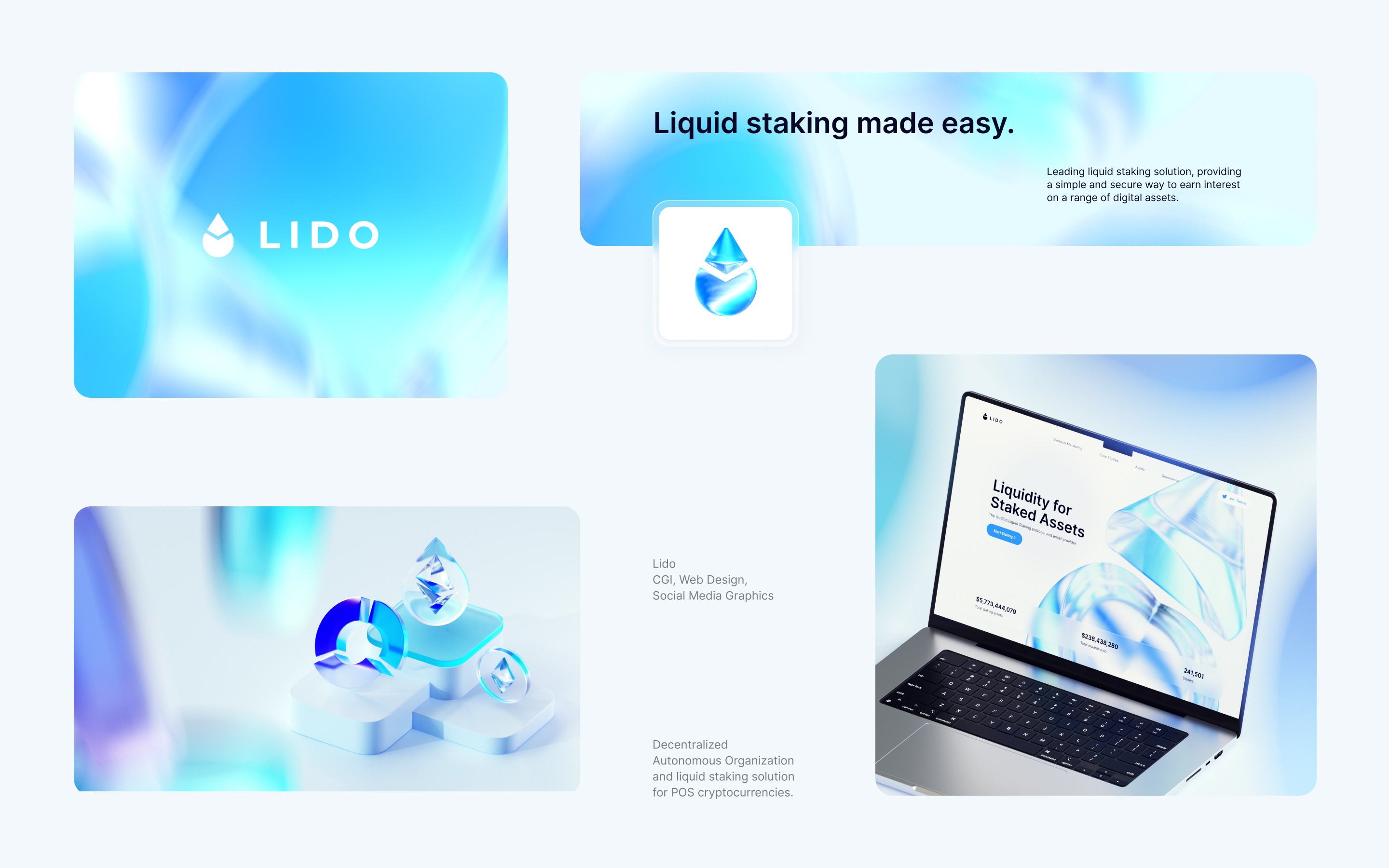 Lido stylescape - branding, 3D renders and web design by syncrely