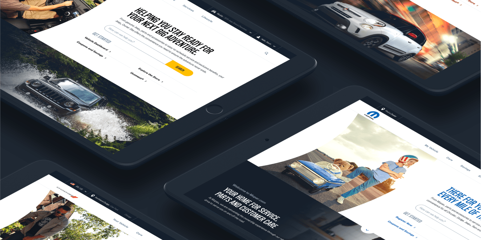 Screenshots of the new Mopar.com