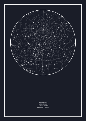 The Night Sky - Custom Star Map