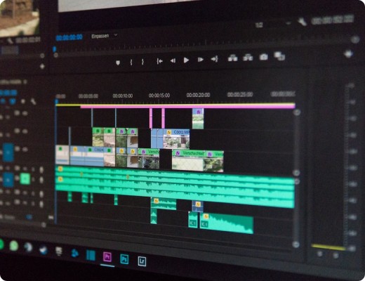 editing timeline of a video on Adobe Premiere Pro