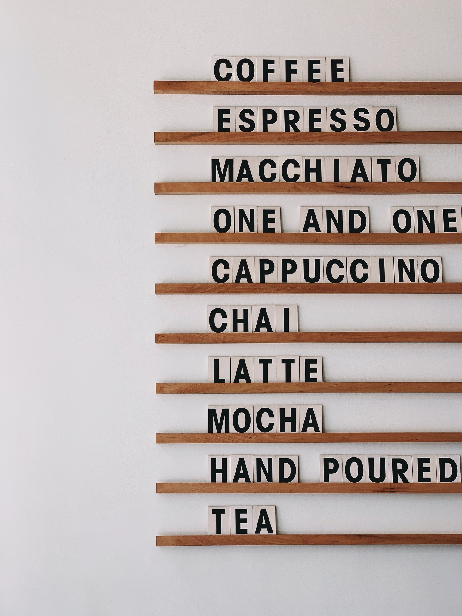 Image of a coffee shop menu