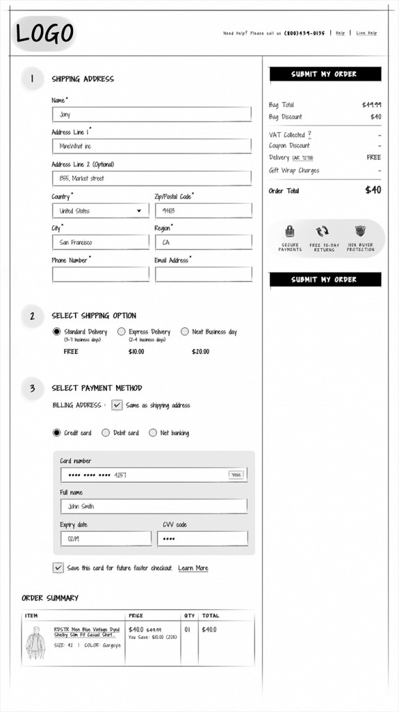 Single-Page-Checkout-574x1024 ecommerce ux design