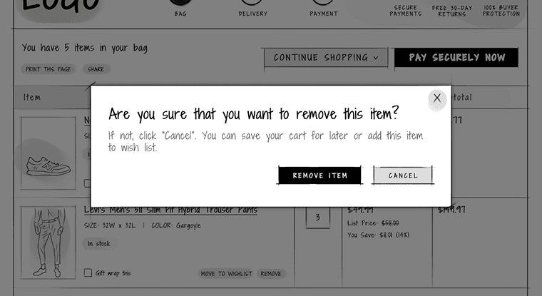 Let-the-shoppers-easily-remove-items-from-cart_2 ecommerce ux design