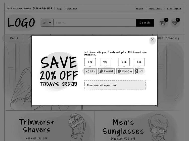 To-get-social-fans ecommerce ux design