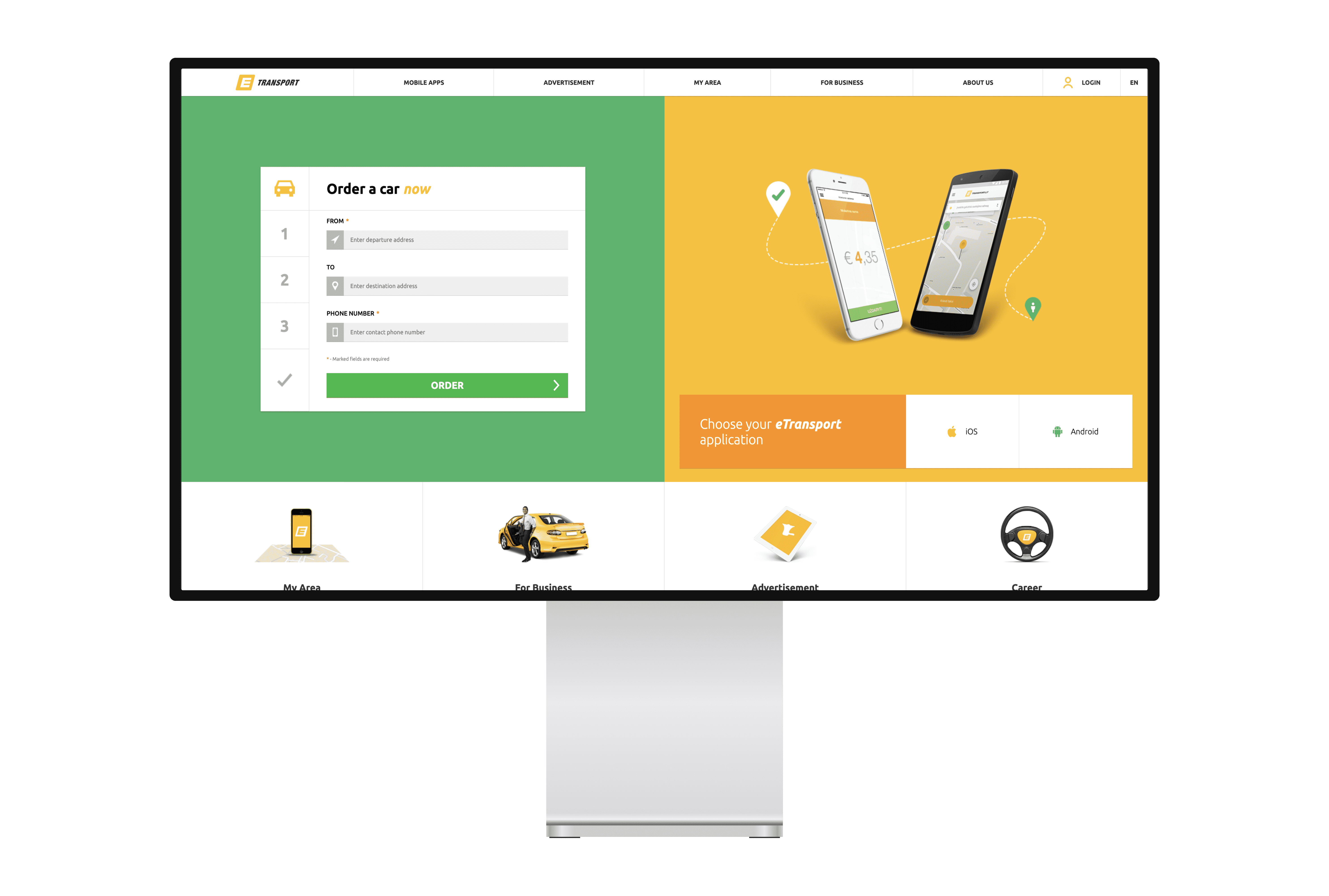 Mockup of Mac desktop computer