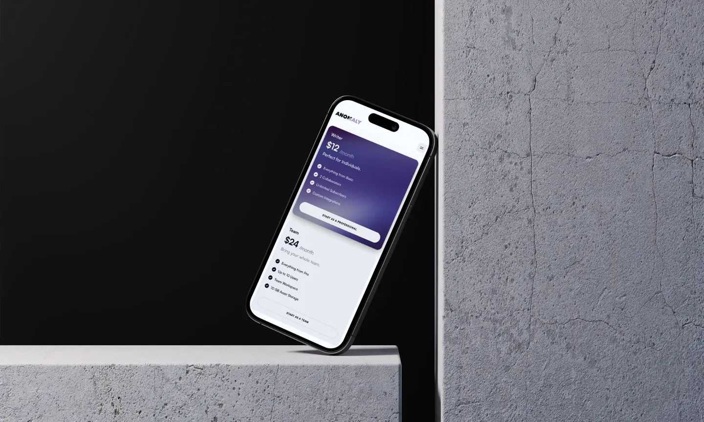 Anomaly template mockup with screen