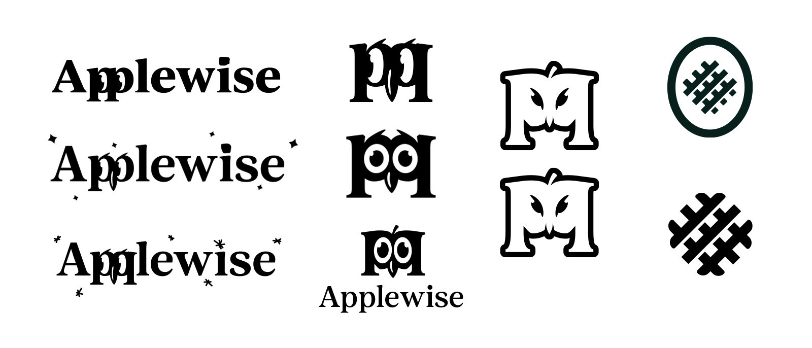 Applewise Bakery logo variations