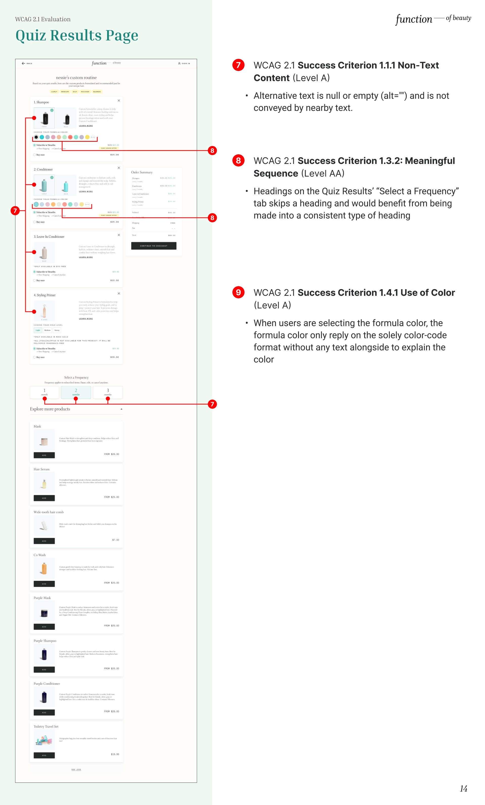 Results page evaluation