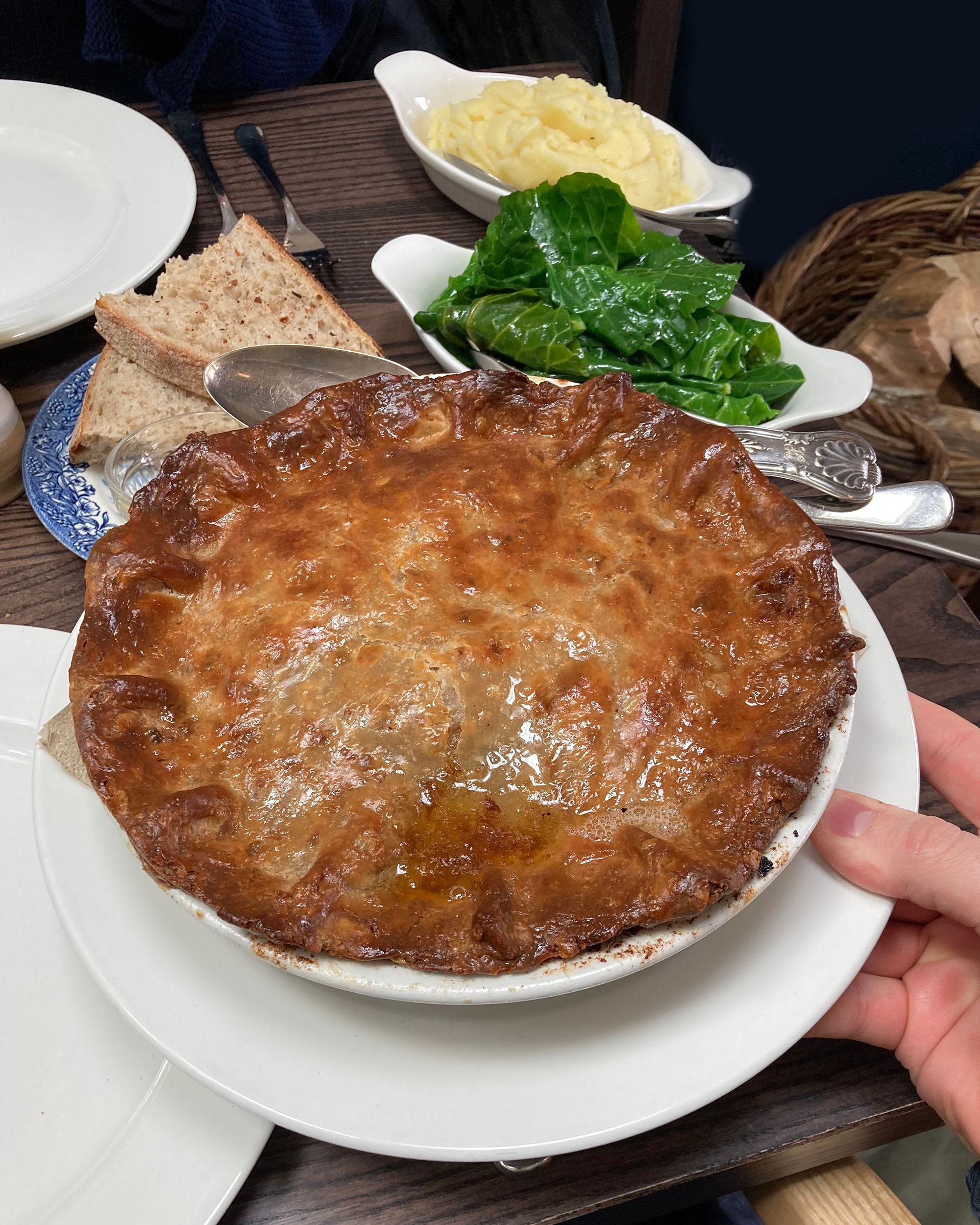 A pie for two at the restaurant