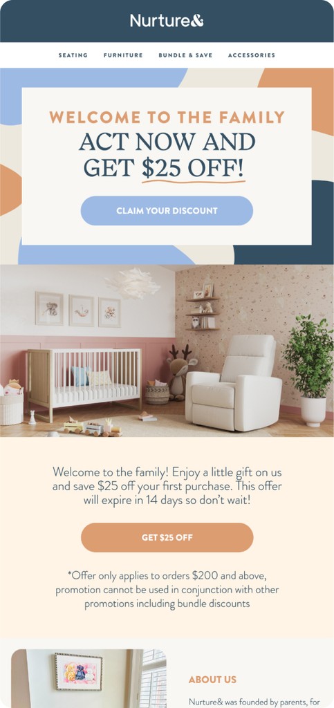 email newsletter design of Nurture&