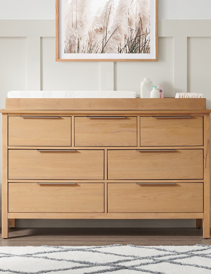 a dresser in a nursery