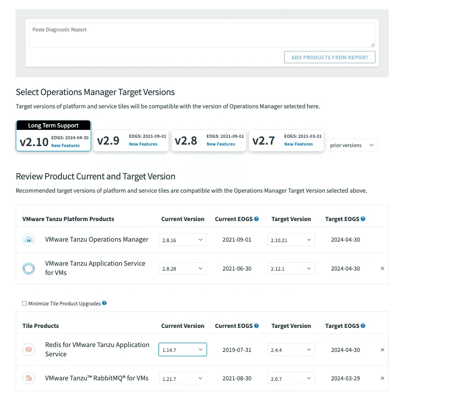 VMware-uprade-planner-ui